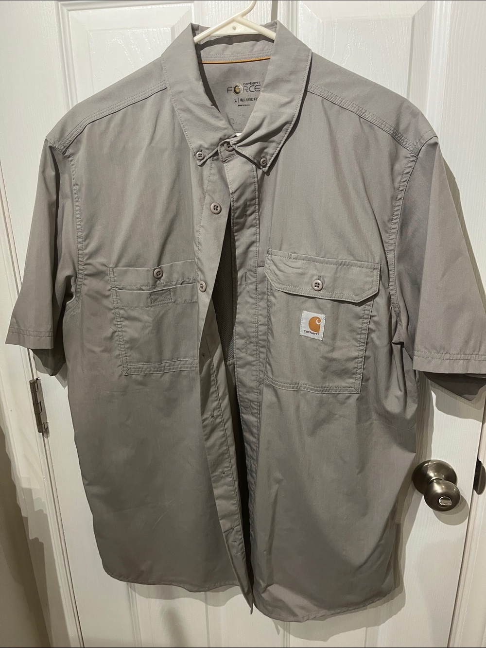 Carhartt Men’s Short Sleeve Shirt Jacket in Light Gray